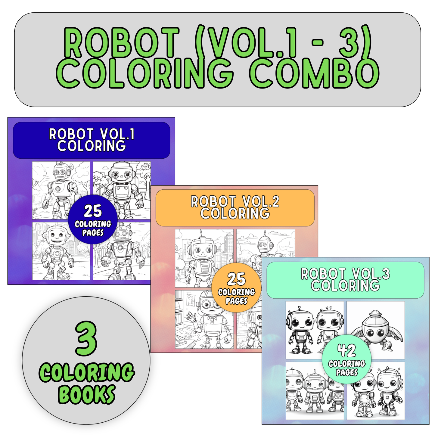 Robot Coloring COMBO Vol. 1 - 3