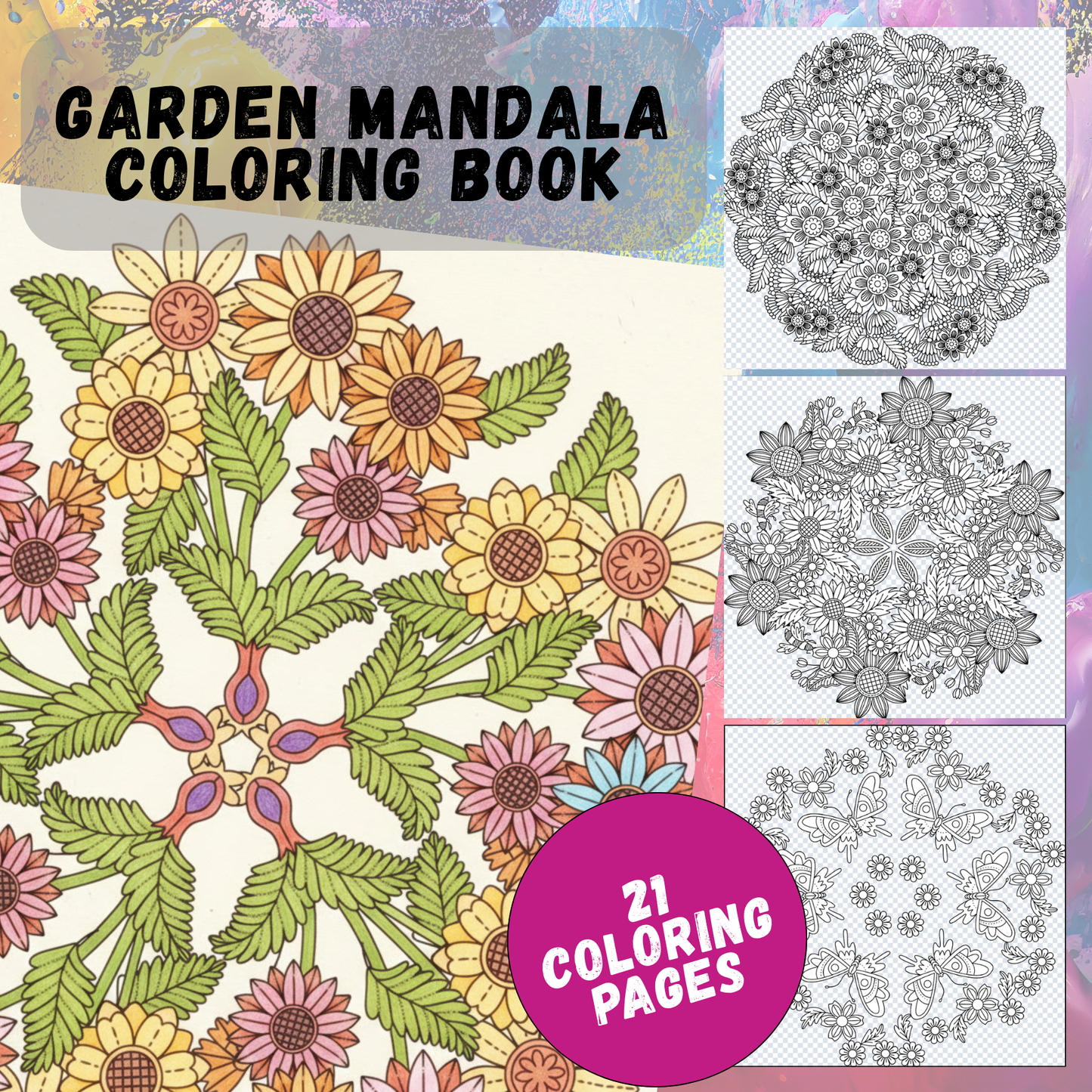 Garden Mandala Coloring Book
