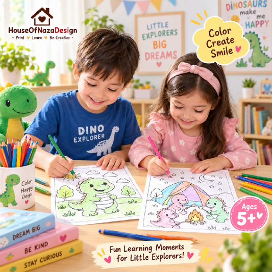 Dinosaur Coloring Book for Kids - Dino Adventures Ages 3-8