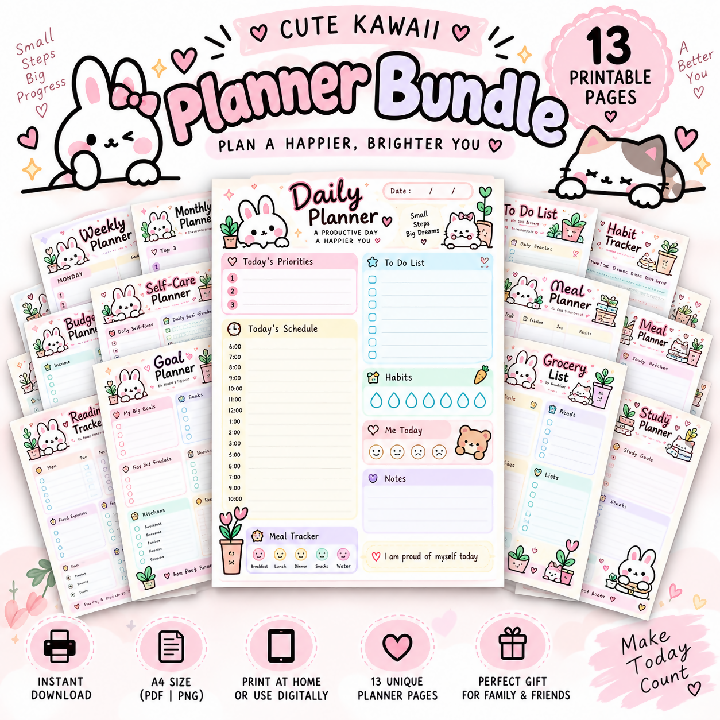 CUTE KAWAII LIFE PLANNER BUNDLE