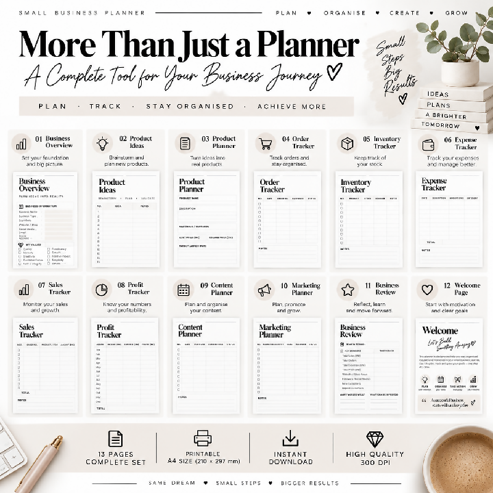 Minimalist Small Business Planner Printable