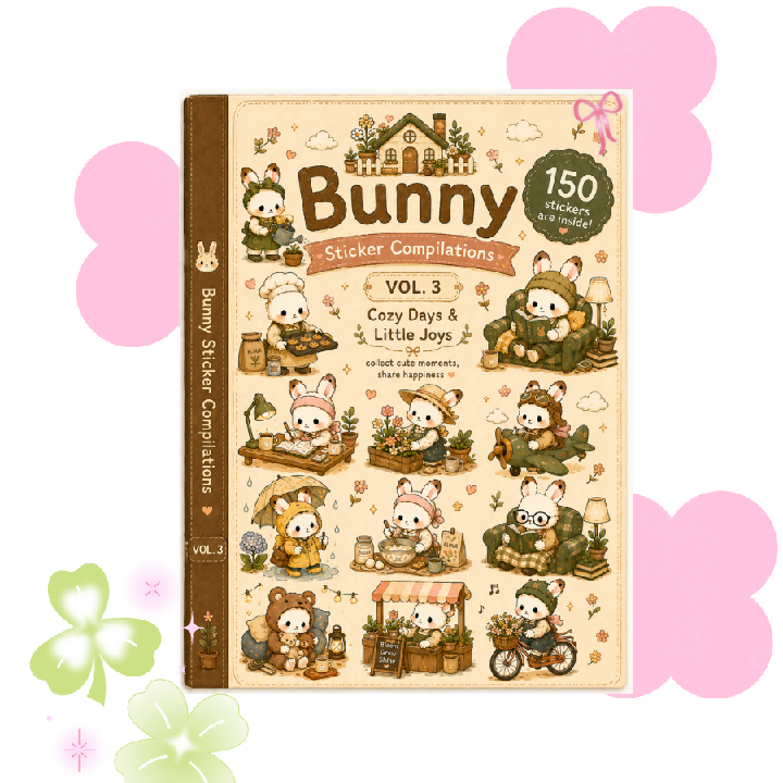 Bunny Sticker Compilations Vol 3 Cozy Days N Little Joys