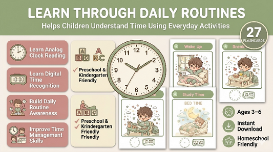 Time Learning Flashcards – Printable Educational Resource For Kids