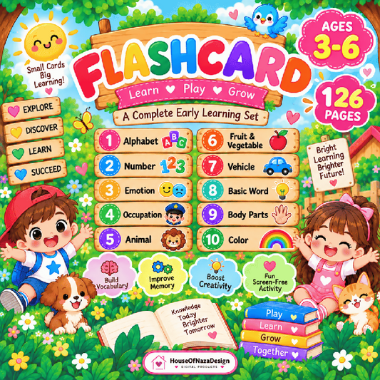 Printable Preschool Flashcards for Kids Ages 3–6 – 10 Learning Categories