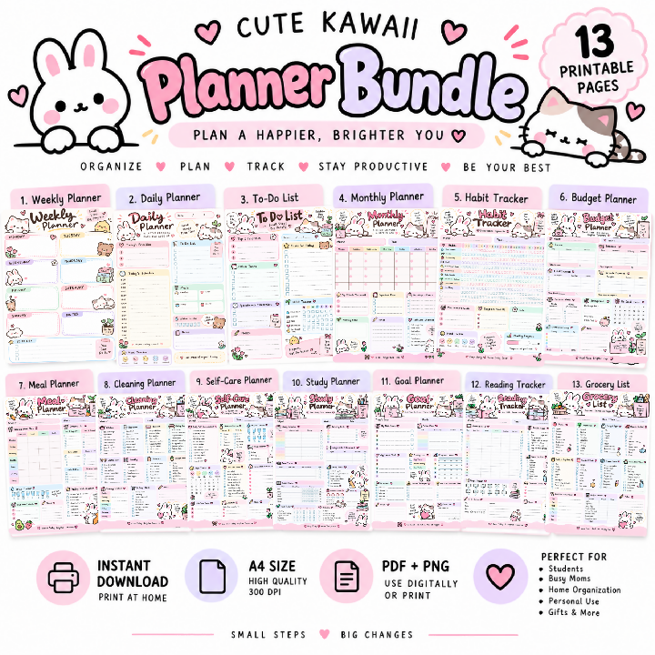 CUTE KAWAII LIFE PLANNER BUNDLE
