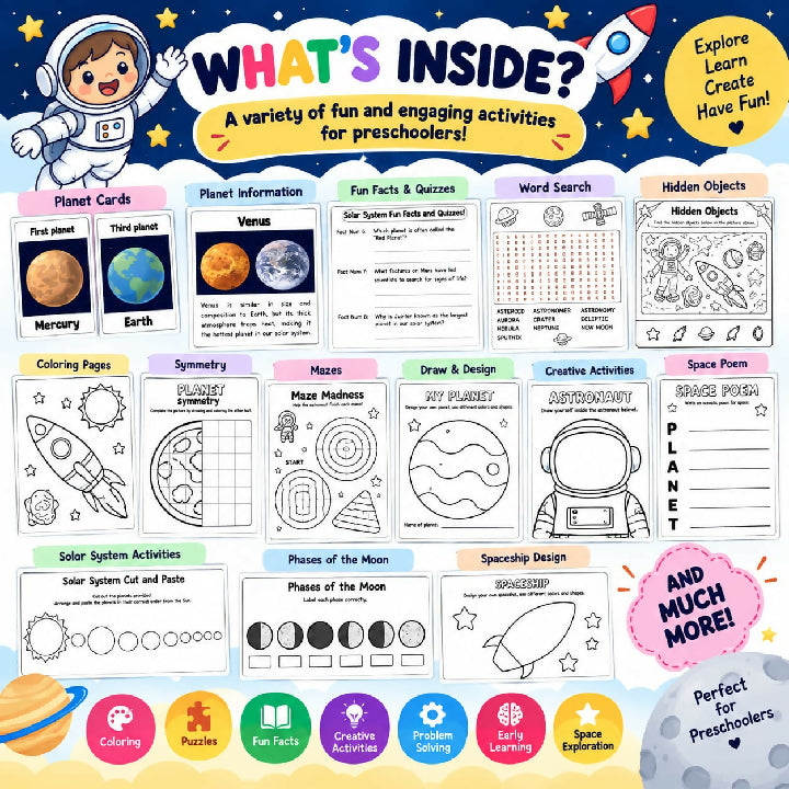 Space Worksheets for Preschoolers Solar System Activities