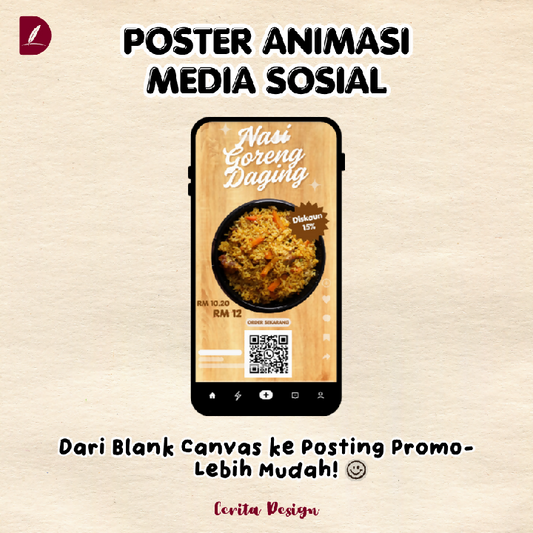 Poster Makanan Media Sosial Versi Animasi