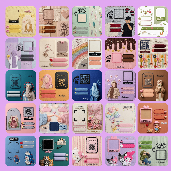 QR Code Design Pack – 100 Editable Templates