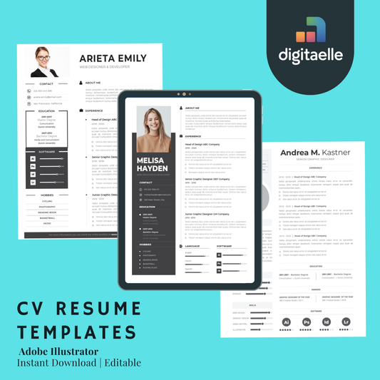 CV Resume Templates (Adobe Illustrator)