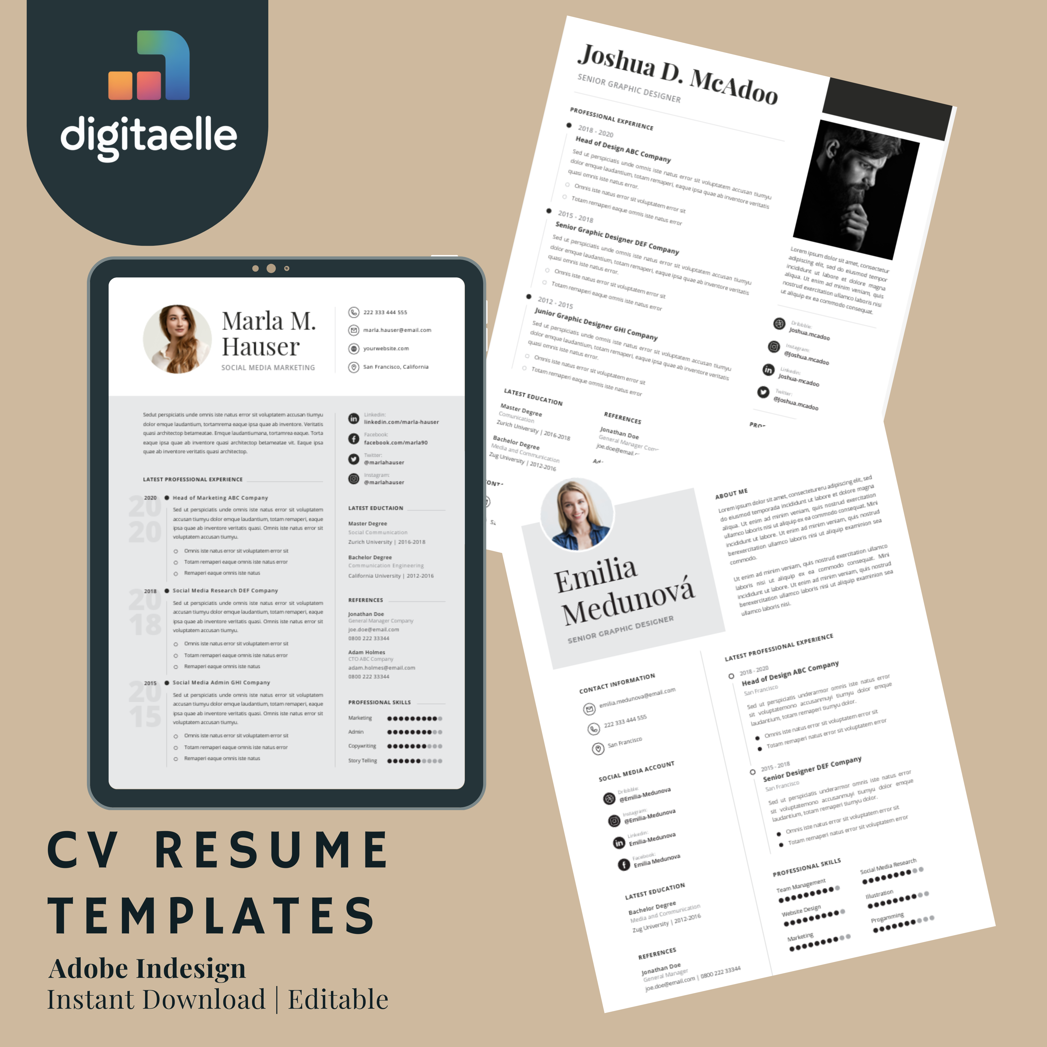 CV Resume Templates Adobe InDesign | Professional Resume Malaysia ...