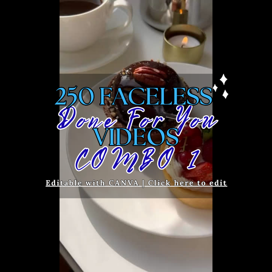 250 Faceless Done-For-You Videos COMBO 1 (Vol. 1-5)