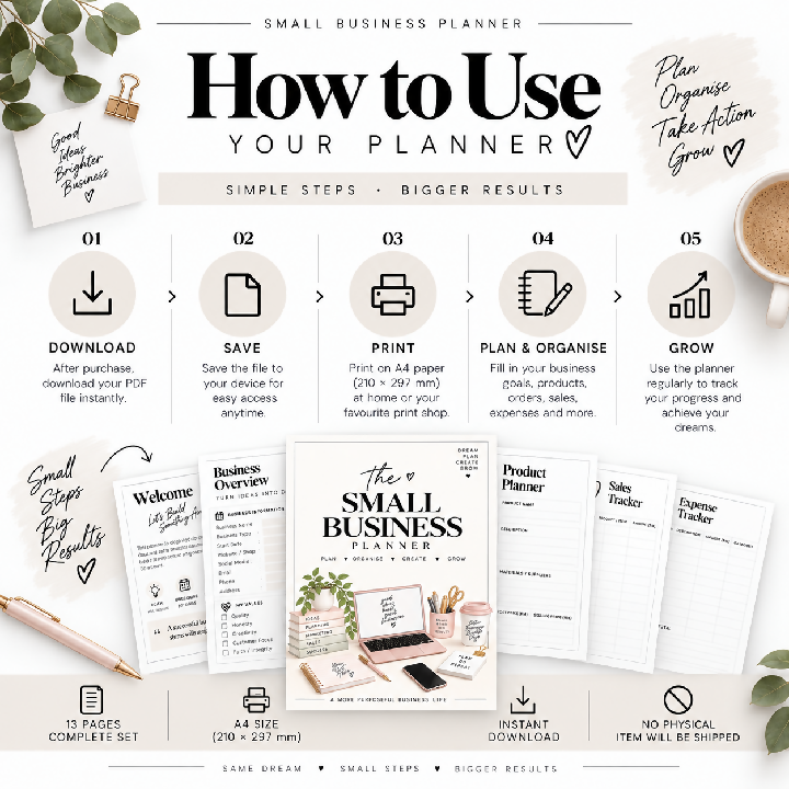 Minimalist Small Business Planner Printable