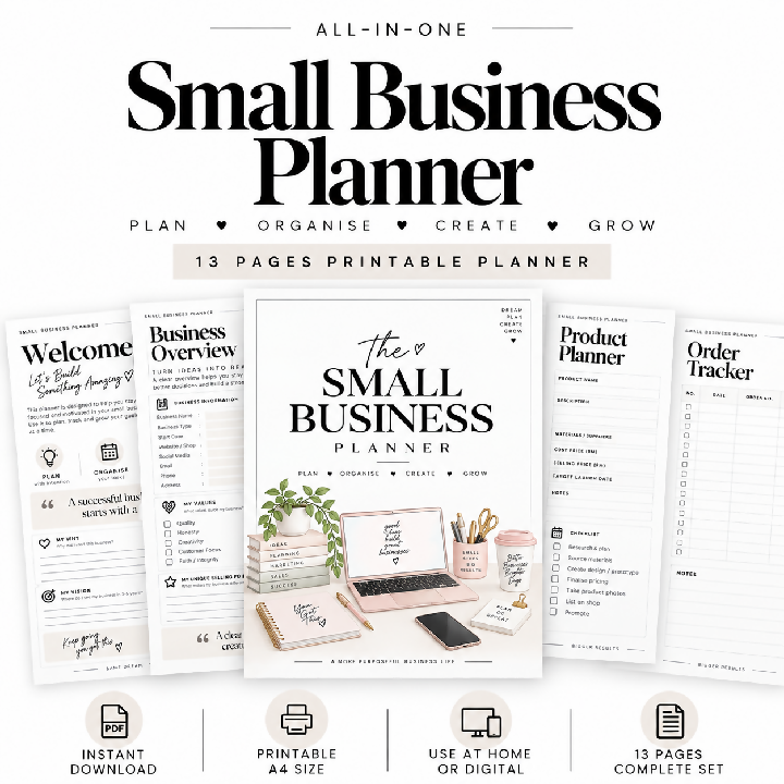Minimalist Small Business Planner Printable