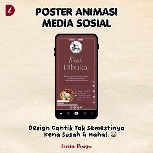 Poster Makanan Media Sosial Versi Animasi