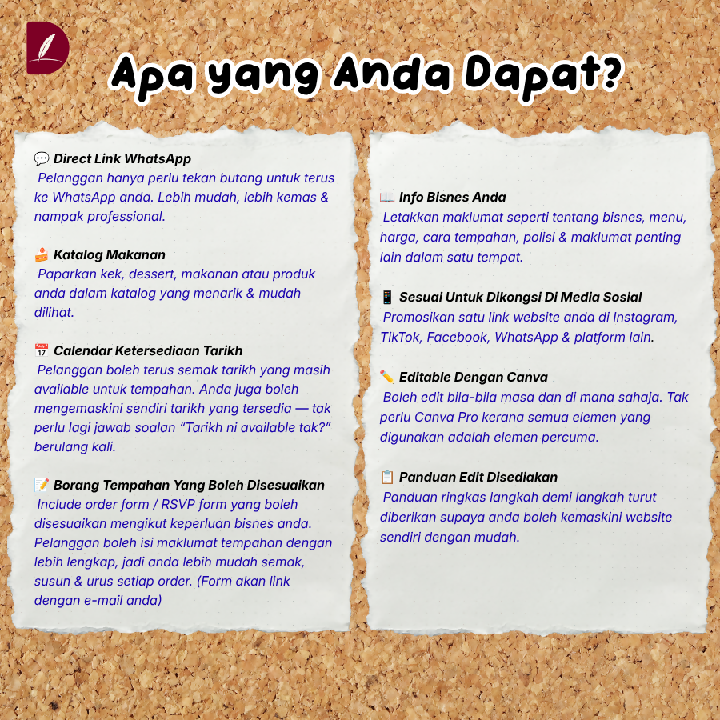 Mini Website Tempahan Makanan Pre Oder