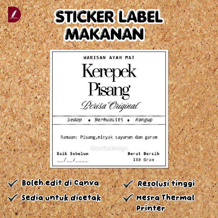 Sticker Label Makanan