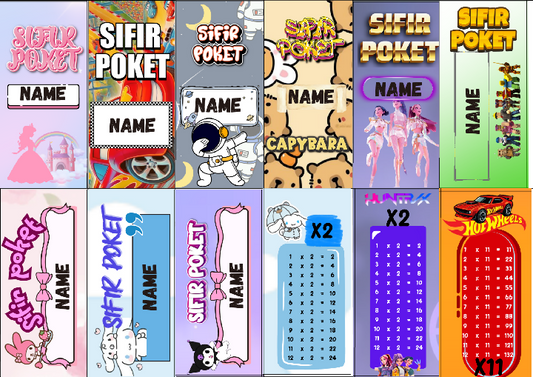 Custom Multiplication Pocket Chart Template Personalised Name Design SIFIR POKET
