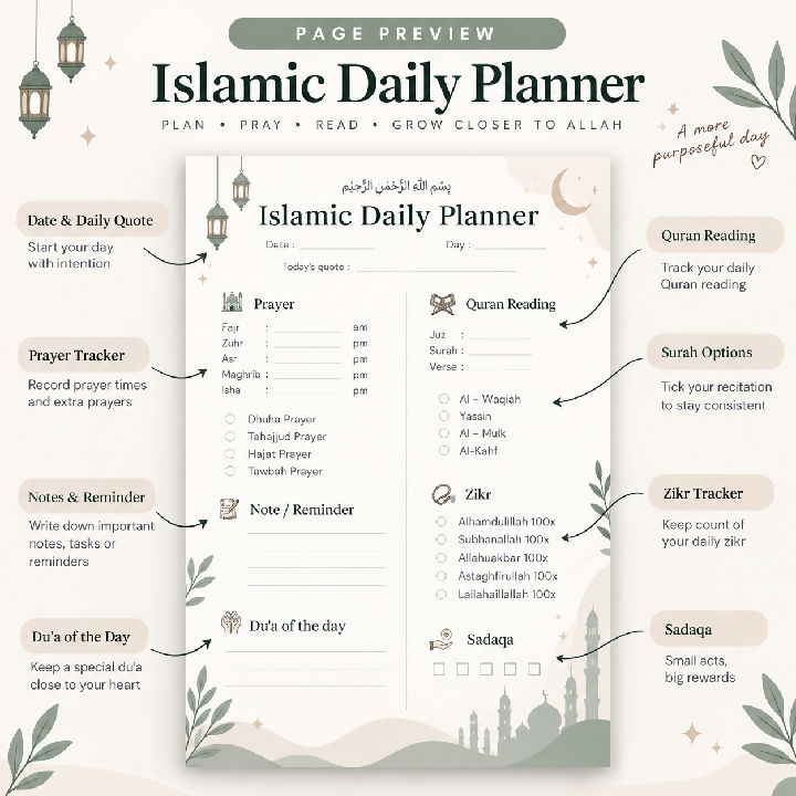Minimalist Islamic Daily Planner
