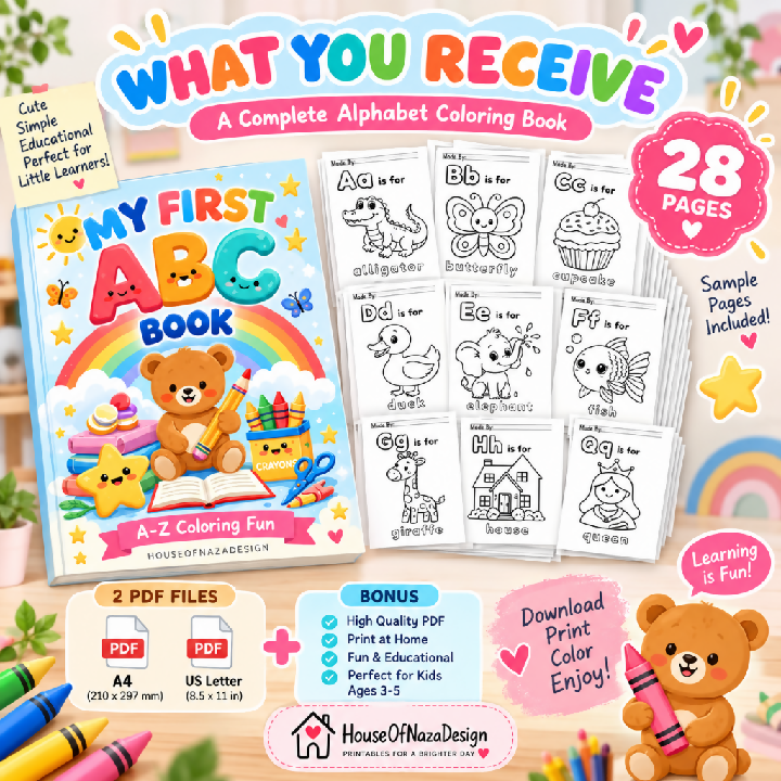 My First ABC Alphabet Worksheets - Ages 3-5