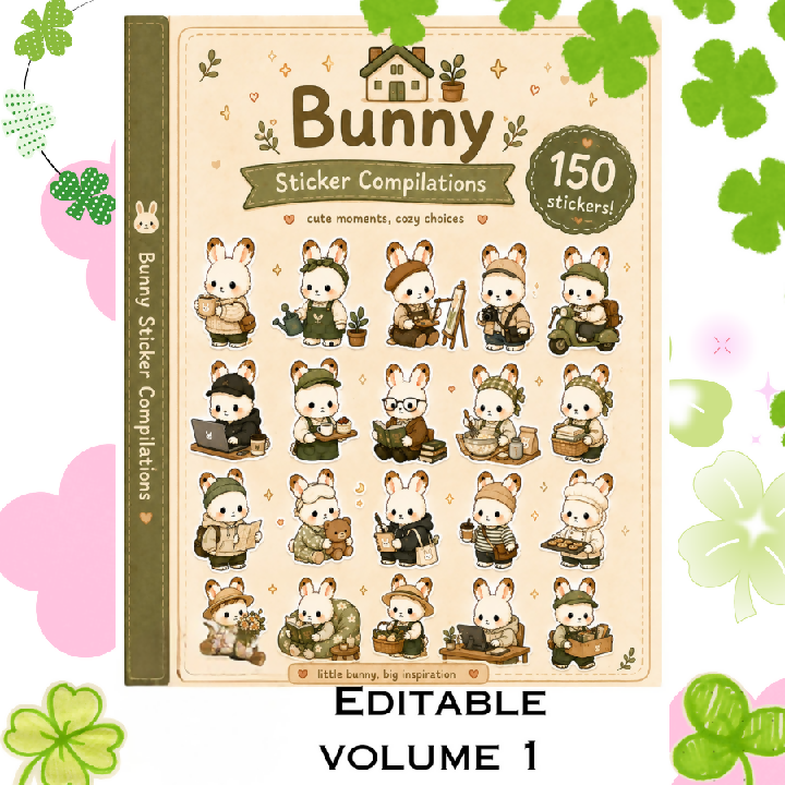Bunny Stickers Compilation Volume 1 Cute Moment Cozy Choices