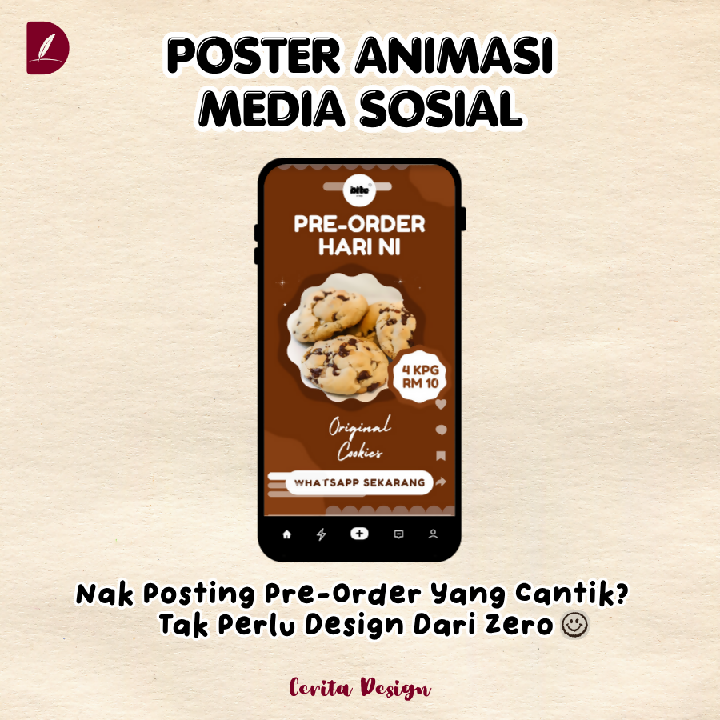Poster Makanan Media Sosial Versi Animasi