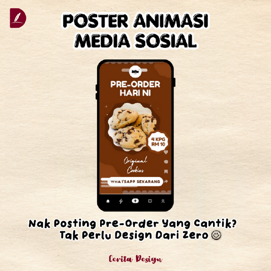 Poster Makanan Media Sosial Versi Animasi