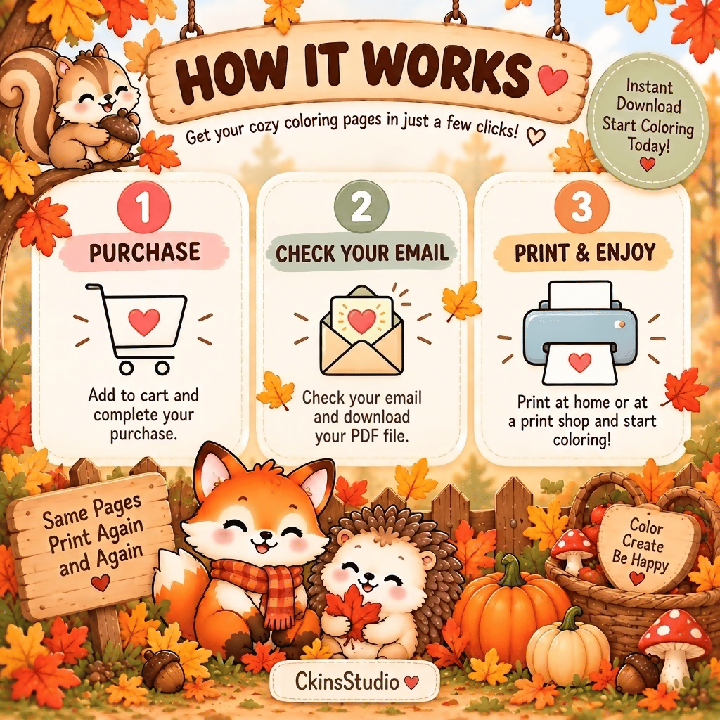 Cosy Fall Woodland Animals Thanksgiving Colouring Book 20 Pages