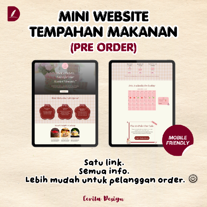 Mini Website Tempahan Makanan Pre Oder