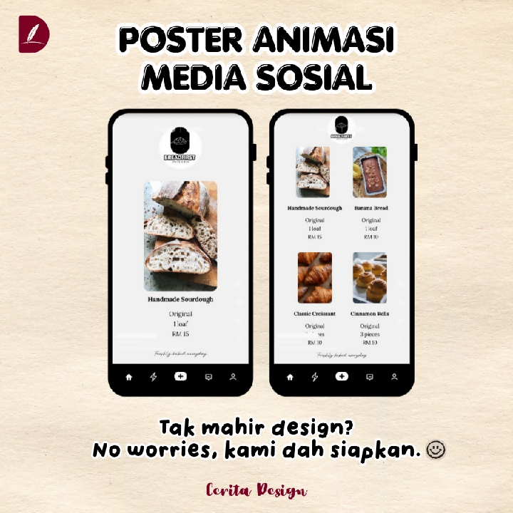 Poster Makanan Media Sosial Versi Animasi