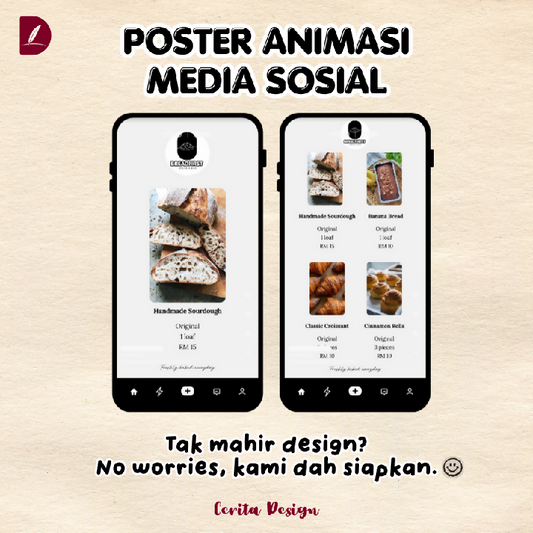 Poster Makanan Media Sosial Versi Animasi