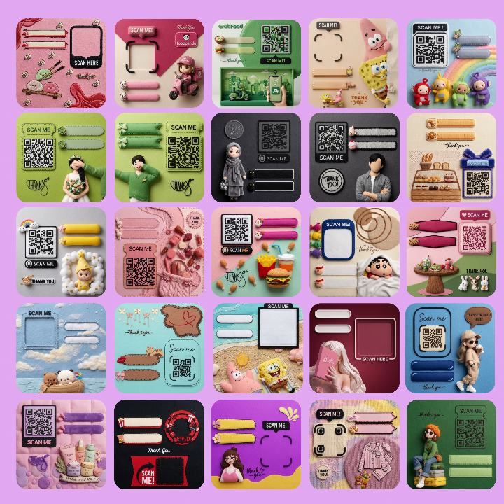 QR Code Design Pack – 100 Editable Templates