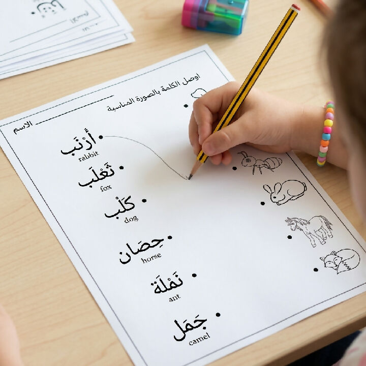 Bahasa Arab Tahun 2 - Lembaran Kerja Padankan Gambar