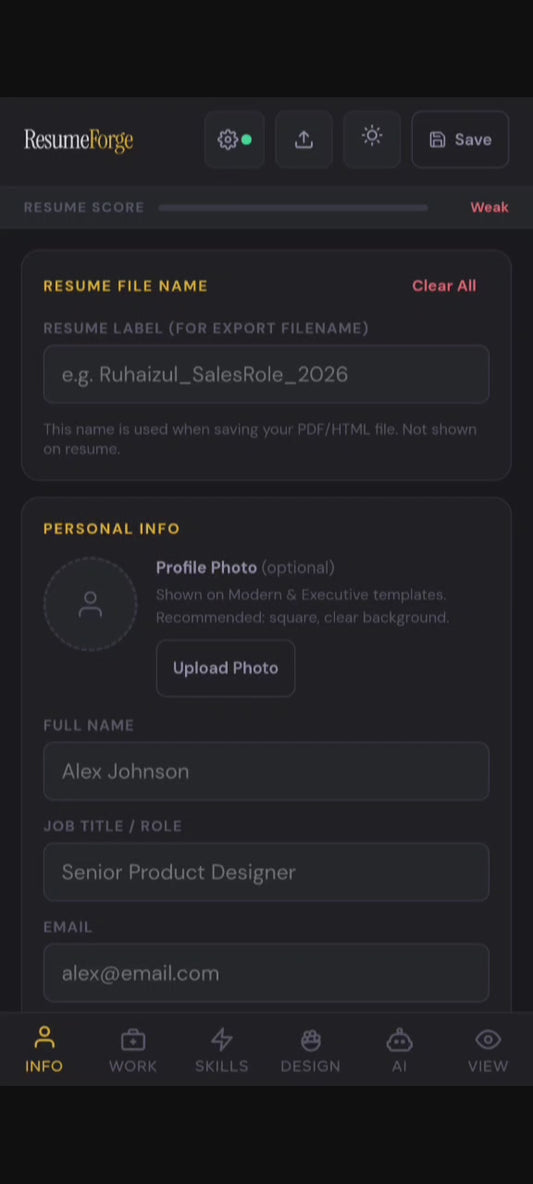 ResumeForge MY — AI Resume Builder Web App (Lifetime Access)