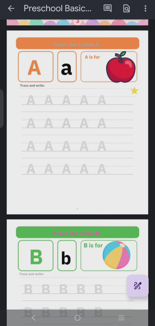 Preschool Basic Digital Worksheet