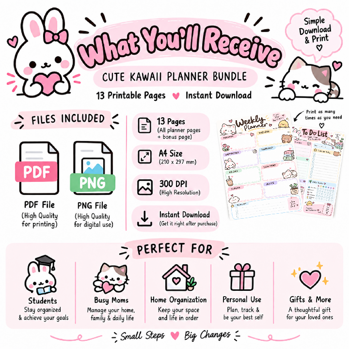 CUTE KAWAII LIFE PLANNER BUNDLE