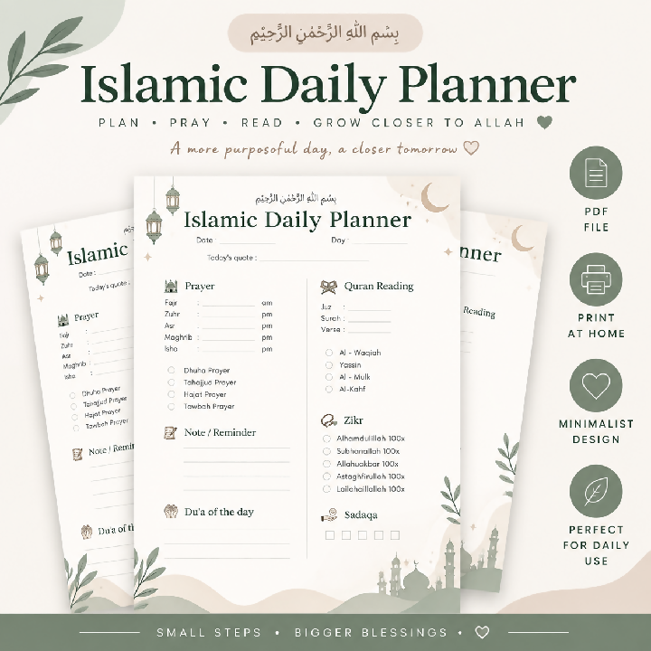 Minimalist Islamic Daily Planner