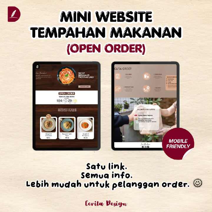 Mini Website Tempahan Makanan Open Order