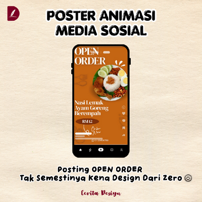 Poster Makanan Media Sosial Versi Animasi