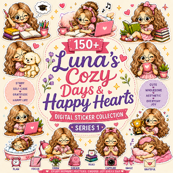 Luna Cozy Days And Happy Hearts Sticker Collection
